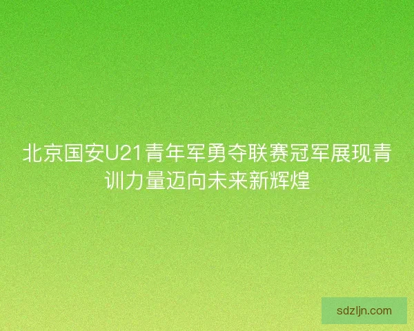 北京国安U21青年军勇夺联赛冠军展现青训力量迈向未来新辉煌